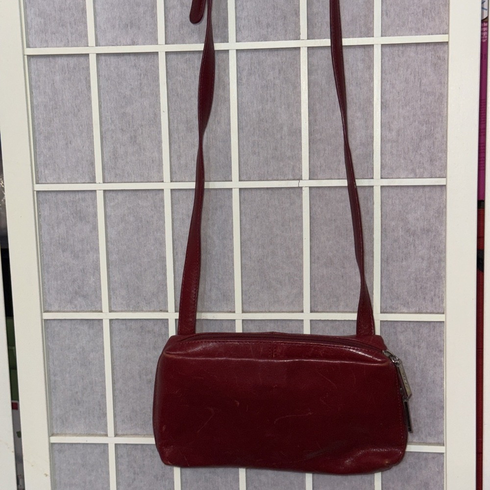 Vintage Y2K HOBO International Red Leather Western Crossbody Bag Handbag Purse